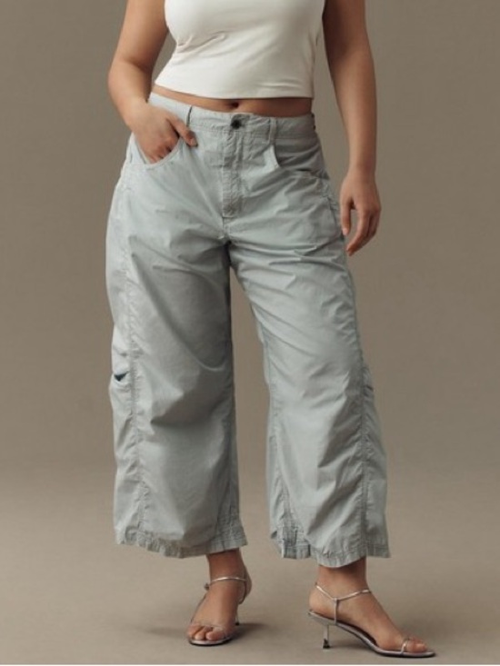 Pilcro Pants - Pilcro • Parachute Curve Barrel Pants in Blue/Gray